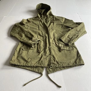Chaqueta de campo Love Tree para mujer L verde oliva militar safari con capucha DEFECTOS LEER - Imagen 1 de 17