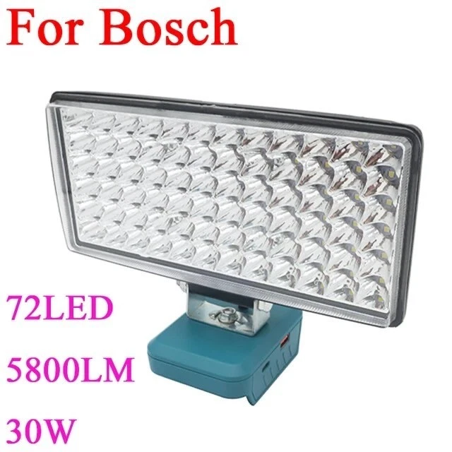 JANLLENTON Bosch 18V 20V Li-ion Battery Car LED Work Light Flashlight Torch 72 Beads