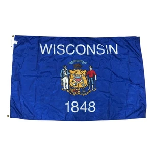 Wisconsin State Flag Made in USA Banner American Pride Home Decor 60"x 36" WI - Picture 1 of 2