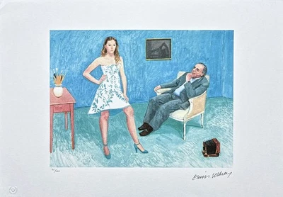 DAVID HOCKNEY - El fotógrafo y su hija - firmado, 101/500, 50x35 cm Foto 1 de 4