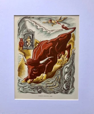 Блэр Хьюз-Стэнтон цветная гравюра на дереве печать «Европа» 1951 смонтированная 12 дюймов x 10 дюймов - Изображение 1 из 4