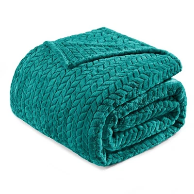 Manta polar tamaño king para cama, 90x104 pulgadas suave acogedora franela jacquard Foto 1 de 4