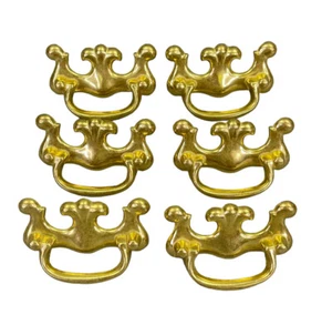 Vintage Set Of 6 Brass Tone Furniture Hardware, Salvaged KBC 3" KBC Keeler - Picture 1 of 11