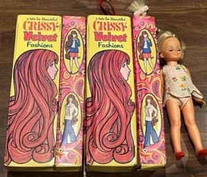 3 Vintage 1970s Crissy & Crissy Velvet Dolls With 2 Totes Lot Blond & Redheads - Picture 1 of 12
