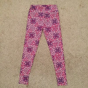 LuLaRoe Leggings One Size OS Pink Geometric - Picture 1 of 10