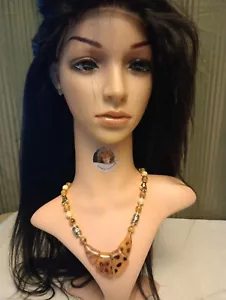 Vintage Animal Print Beaded Necklace 17 Inches - Picture 1 of 4
