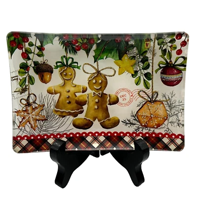 Michel Design Works Vidrio Pan de Jengibre Navidad Vacaciones Jabón Baratija Plato NUEVO Foto 1 de 4