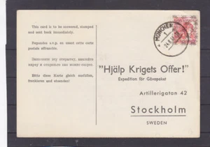 BiZone 46 II EF Auslandspostkarte München - Schweden 24.8.48 (B-8946) - Bild 1 von 1