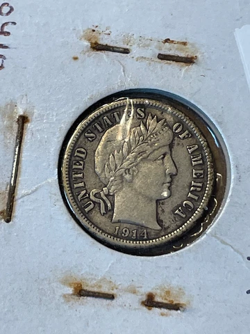 1914 Barber Dime XF Cover