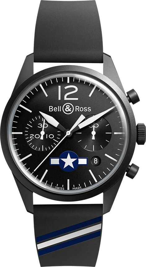 Bell and Ross BR 126 Insignia US Chronograph Automatic Black Dial Men's Watch