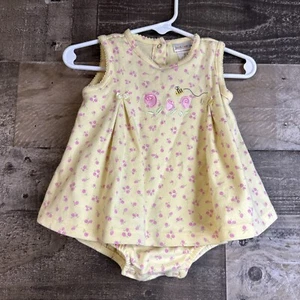 Vintage Just One Year Carter's Baby Girls Clothes SZ 6M Snap Tank Dress Outfit - Picture 1 of 13