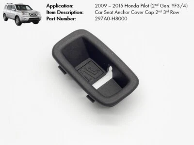 NOVO 09-15 Honda Pilot 2ª 3ª fileira assento de carro tampa âncora 81323STXA11ZA preto - Imagem 1 de 4