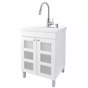 Tehila Lavello Utility con Armadio con Rubinetto Estraibile Finitura Acciaio Inox - - Foto 1 di 11