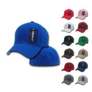 DECKY Classic Plain Fitted Pre Curved Bill 6 Panel Baseball Hats Constructed Cap - Picture 1 of 17