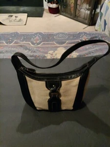 VTG Etienne Aigner Canvas 2 Tone Handbag Shoulder Satchel Tote Purse Bag - Picture 1 of 7