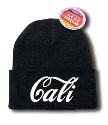 FOR MEN WOMEN PRINTED CALI CALIFORNIA FUNNY Snowboard SKI BLACK CHARCOAL BEANIE - Image 1 of 4