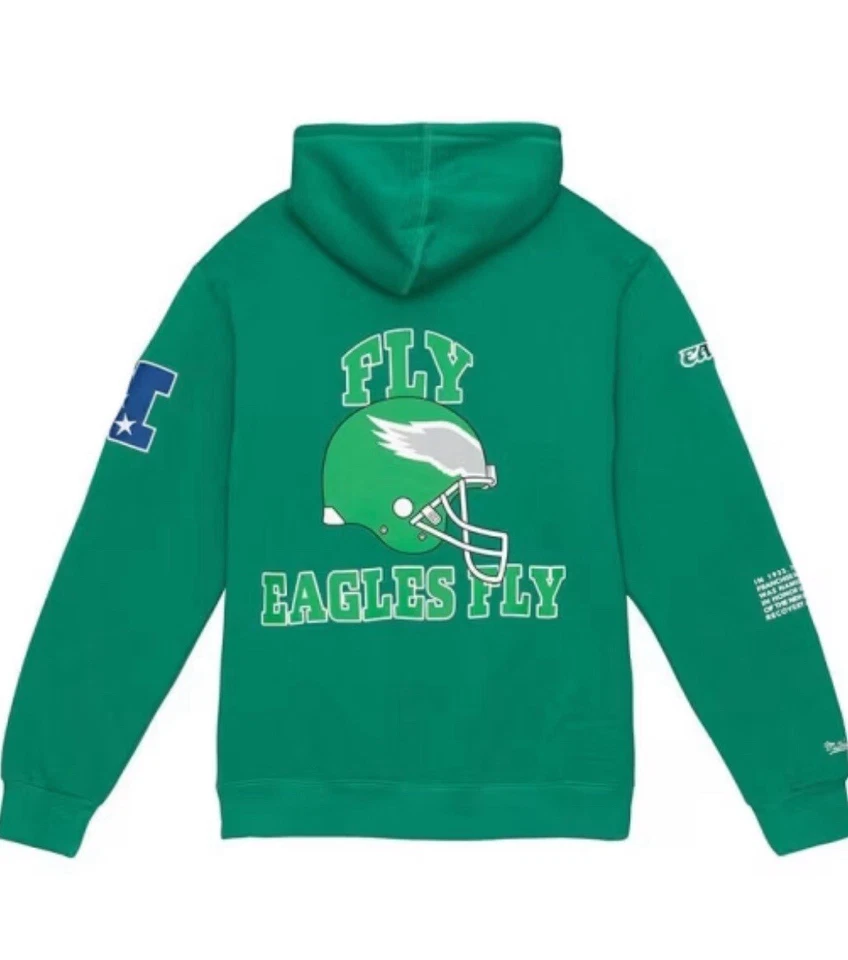 Fly Eagles Fly Kelly Green Philadelphia Eagles NFL Zip Up Hoodie/Jacket Sz S