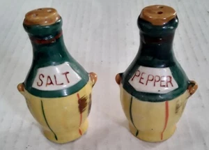 Vintage Chianti Flaschen Salz und Pfefferstreuer - 50er Jahre Keramik - Bild 1 von 2