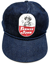 FARMER JOHN Meats hat vintage blue denim adjustable snapback cap