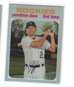 2020 Topps Heritage HIGH NUMBER CHROME REFRACTOR YONATHAN DAZA ROCKIES 415/571 - Picture 1 of 1