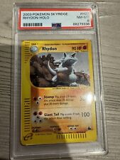 2003 Pokemon RHYDON Skyridge HOLO RARE e-Reader Foil Card H27/H32 SWIRL - PSA 8
