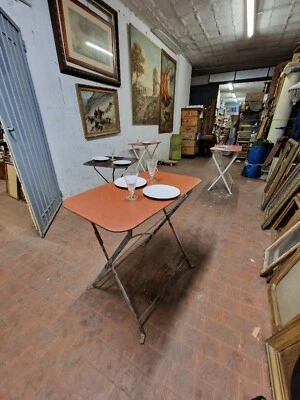 Tavolo ferro pieghevole giardino Italia Sec. XX h 74x81x48 4 Garden Iron table ^ - Immagine 1 di 4
