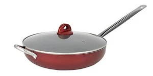 Padella 36cm Aeternum Bialetti Rossa Antiaderente Pietra Con Coperchio Vetro - Foto 1 di 3