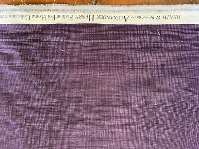 Alexander Henry Fabric 1yd Heath Eggplant  Linen Like Look.  Out Of Print - Image 1 of 4