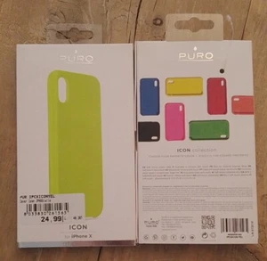 Cover Originale Puro Icon Collection iPhone X Giallo Yellow Silicone Soft Touch - Zdjęcie 1 z 2