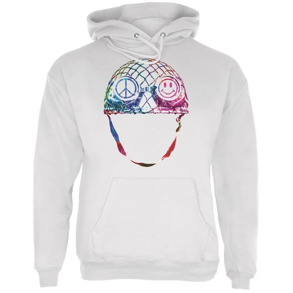 Sudadera con capucha blanca para adulto Warrior of Peace Helmet Foto 1 de 1