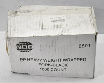 Lot of 1000 NBD PP Heavyweight Wrapped Forks Black 8801 Kitchenware Plastic - Image 1 of 4
