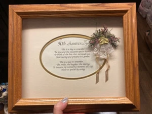 Wells Art Shadow Box Frame 50th Anniversary with An Inspirational Message - Picture 1 of 14