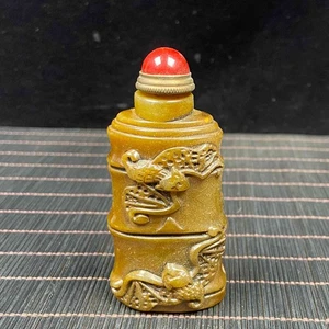 Chinese Natural Shoushan Stone Handcarved Bat Statue Seal Snuff Bottle 90040 - Picture 1 of 8