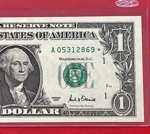 2001 STAR NOTE $1 DOLLAR BILL ( Boston A ) UNCIRCULATED - Picture 1 of 3