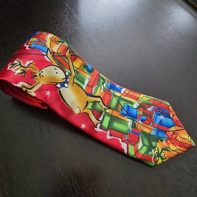 Gravata masculina de renas de Natal Jerry Garcia - Imagem 1 de 4