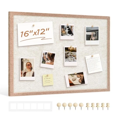 Felt Framed Bulletin Board 16'' x12'' 1PC Small Cork Boards For Walls Cute Li... - Image 1 of 4