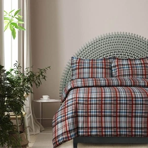Cotton Flannel King Duvet Cover Set, Oversized, Wrinkle Resistant, Soft Touch... - Picture 1 of 5
