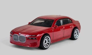 2024 BMW 7-SERIES SEDAN Diorama Collectible DieCast Model Car 1:64 Red LOOSE - Picture 1 of 8