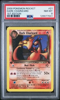 DARK CHARIZARD Pokémon Team Rocket 1st Edition 21/82 - PSA 8 -641 - Image 1 of 2