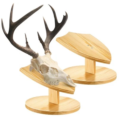 2 Set Deer Head Mount Kit Country Solid Wood Skull Display European Taxidermy... - Image 1 of 4