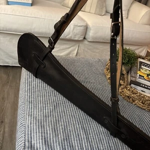 Vintage US Hunter Rifle Leather Holster Case Dark Leather Rich EUC - Picture 1 of 10