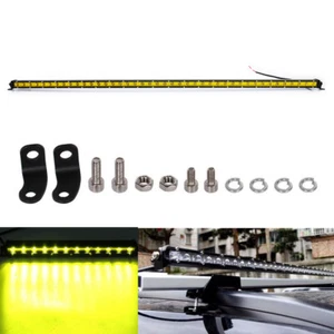 Barra de luz de trabajo LED delgada amarilla 38 pulgadas 108 W lámpara de conducción todoterreno de una fila 40" - Imagen 1 de 9