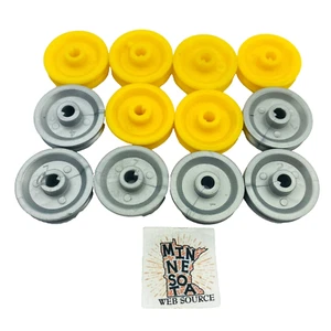 12 Vintage Construx kleine Riemenscheiben gelb silber von Fisher Price Ersatzteile - Bild 1 von 4