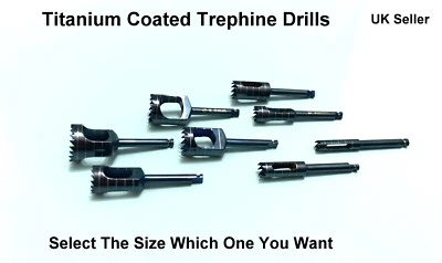 DENTRA Dental Implant Trephine Drills Bur Titanium Coated Tools Various Sizes CE