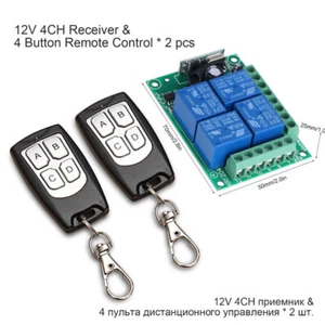 12V 4CH 100M Kanal Wireless Fernbedienung Funk Sender Schalter Empfänger Deckel - Bild 1 von 6
