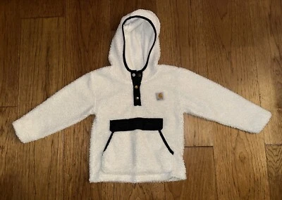 Carhartt Polar Sherpa Forrado Botón Capucha Pullover Chaqueta Sudadera Niños 6X Foto 1 de 4