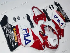 For 03-04 Ducati 749/999 Red White ABS Injection Mold Bodywork Fairing Panel Kit - Picture 1 of 8