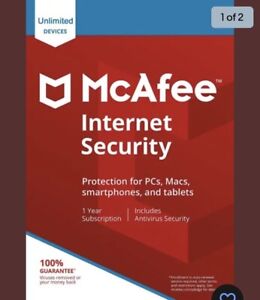 McAfee Internet Security Ten 10 Devices Users 1 Year NEW