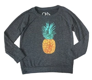 Chaser Girls Cozy Knit Pullover Top With Pineapple Graphic Size 10 - Picture 1 of 3