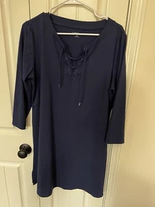 Lands End Navy Blue Dress Women’s Size Large - Picture 1 of 4